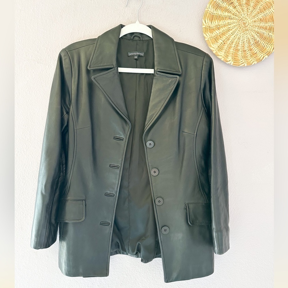Anonymous‎ Y2K Leather Black Jacket Size XS